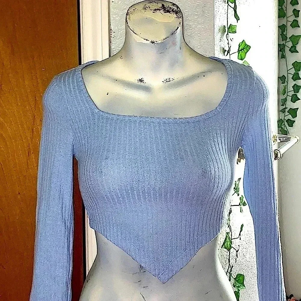 Asymmetrical, Ribbed, Teen Top - Picture 2 of 5